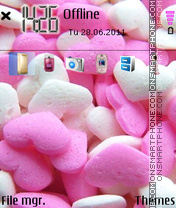 Pink hearts theme screenshot