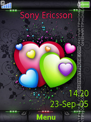 Colorful hearts theme screenshot