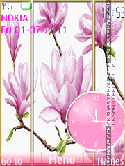 Скриншот темы Magnolia Clock