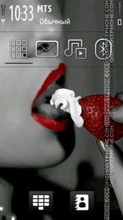 Sensual Woman with Strawberry tema screenshot