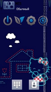 Blue Hello Kitty theme screenshot