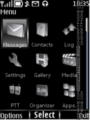 Clock Silver with skin for reproductor theme screenshot
