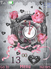 Скриншот темы Roses clock