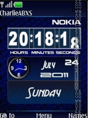 Clock Blue Flip Modern with skins theme screenshot