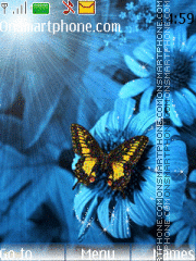 Скриншот темы Butterfly on a flower