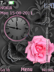 Скриншот темы Flower theme clock