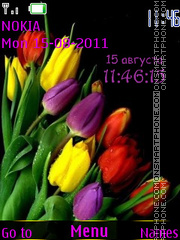 Tulips Clock es el tema de pantalla