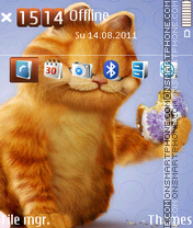 Garfield With Donut theme screenshot