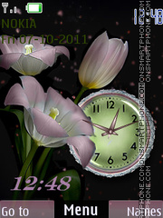 Flower Clock tema screenshot