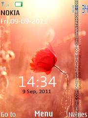 Lovely Flower Clock Theme-Screenshot