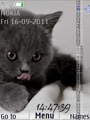 Kitten Clock 02 es el tema de pantalla