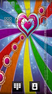Rainbow Heart 01 tema screenshot