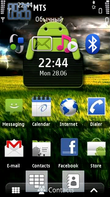 Скриншот темы S60 Android 3 Nokia