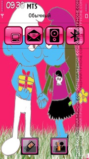Cute Smurf Lovers theme screenshot