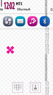 Pink In White Symbian Belle Icons es el tema de pantalla