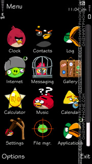 Скриншот темы Angry birds with icons