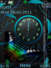 Скриншот темы Butterfly Clock