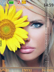 Capture d'écran Girl with Sunflower thème