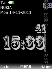 Simple Black Clock theme screenshot