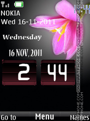 Скриншот темы Digital Flower Clock