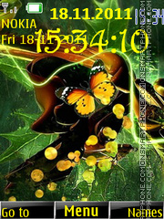 Butterfly Clock 04 theme screenshot