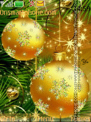 Golden Christmas Ball theme screenshot