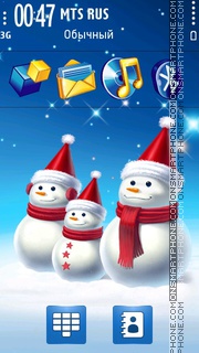 Funny Snowmen theme screenshot