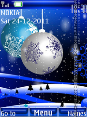 Скриншот темы Blue Christmas Balls