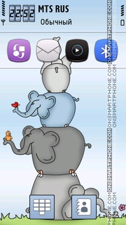 Скриншот темы Elephants with friends