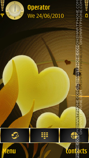Gold Hearts tema screenshot