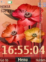Flower Clock 08 theme screenshot