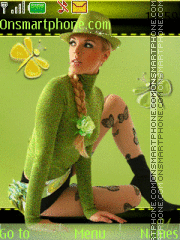 Green Girl In Hat theme screenshot