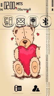 Скриншот темы Valentine Teddy Bear