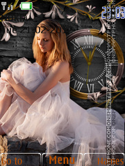 Girl And Clock theme screenshot