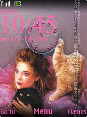 Capture d'écran Kitty clock thème