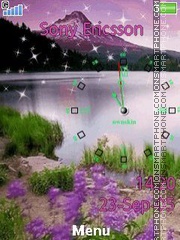 Purple nature clock theme screenshot