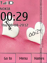 Скриншот темы Pink Love Digital Clock