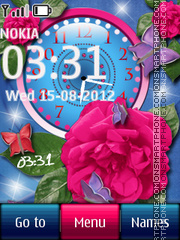 Rose Dual Clock es el tema de pantalla