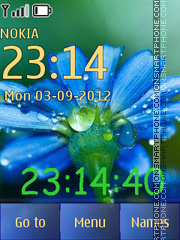 Скриншот темы Floweret with a clock
