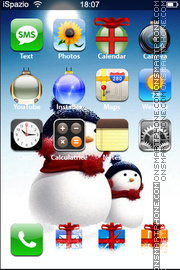 Snowman For New Year theme screenshot