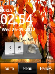 Autumn Digital Clock es el tema de pantalla