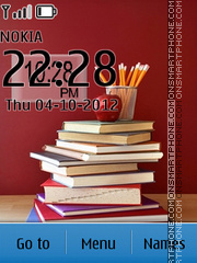 Books And Beautiful Clock tema screenshot