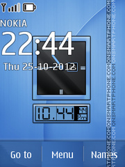 Blue Dual Clock theme screenshot