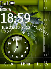 Summer Rain Dual Clock theme screenshot