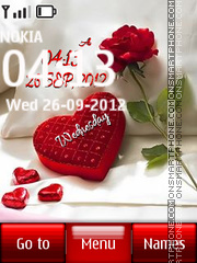 Love And Roses Digital Clock tema screenshot