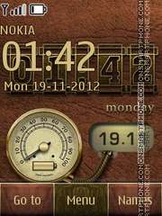 Leather Clock 01 tema screenshot