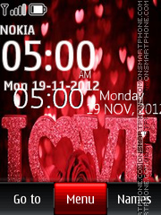 Love digital clock 03 tema screenshot
