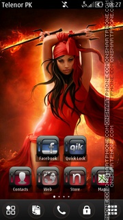 Flame girl tema screenshot