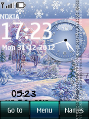 Winter Forest Dual Clock tema screenshot