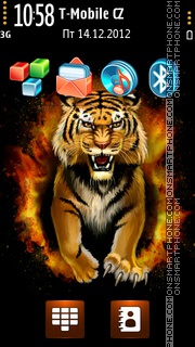Flaming Tiger es el tema de pantalla